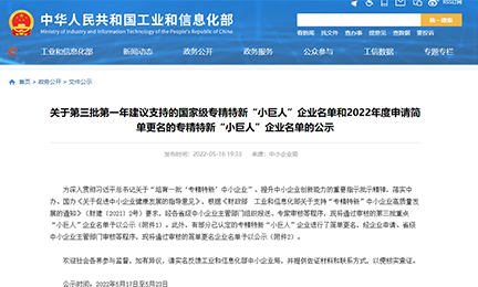 喜讯丨爱游戏网站爱游戏网站首页-爱游戏(中国)入选“建议支持”的国家级专精特新“小巨人”企业